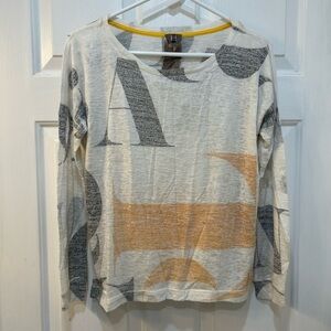 Anthropologie Moon Collection Lettered Sweater Lightweight Muted Colors Sz L
